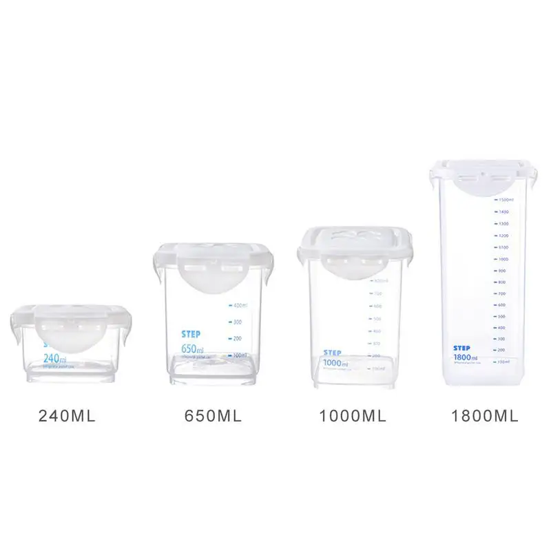 

New Multi-functional Durable Transparent Box Transparent Kitchen Seal Pot With Scale Dustproof Household Grain Storage Tank