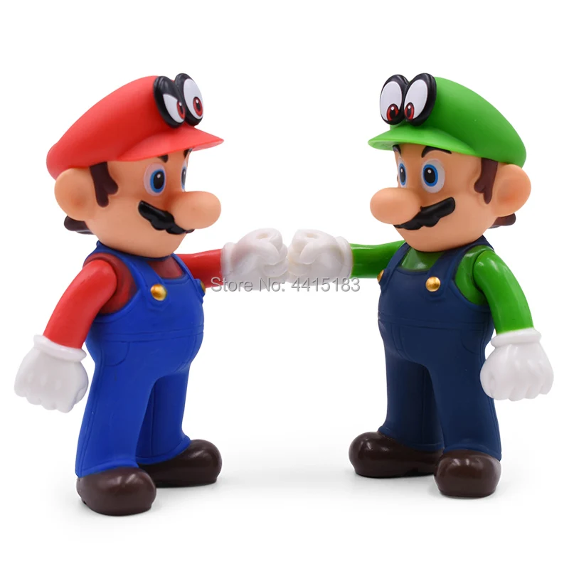 2 Styles Anime Figura Super Mario Odyssey Mario Luigi PVC Action Figure Doll Collectible Model Toy Christmas Gift For Children