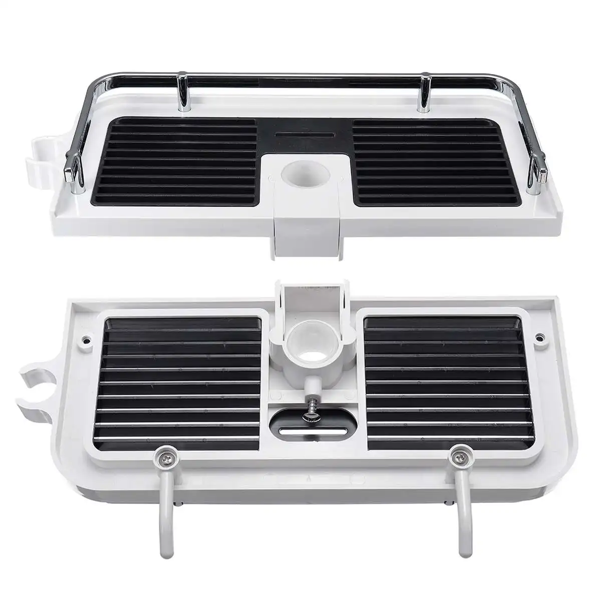 الفولاذ المقاوم للصدأ المستطيل الحمام المنظم دش رفوف التخزين حامل أرفف الشامبو صينية الحمام الطبقة واحدة حامل الرأس الفولاذ المقاوم للصدأ المستطيل الحمام المنظم دش رفوف التخزين حامل أرفف الشامبو صينية الحمام الطبقة واحدة حامل الرأس