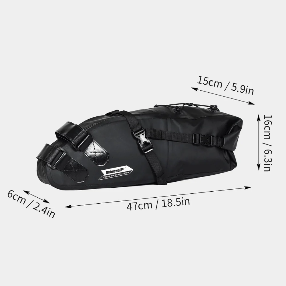 Perfect RHINOWALK Bike bag 10L Full Waterproof Bicycle Saddle Bag Road Mountain Bike Cycling Rear Rack Bag Luggage Pannier Accessories 5