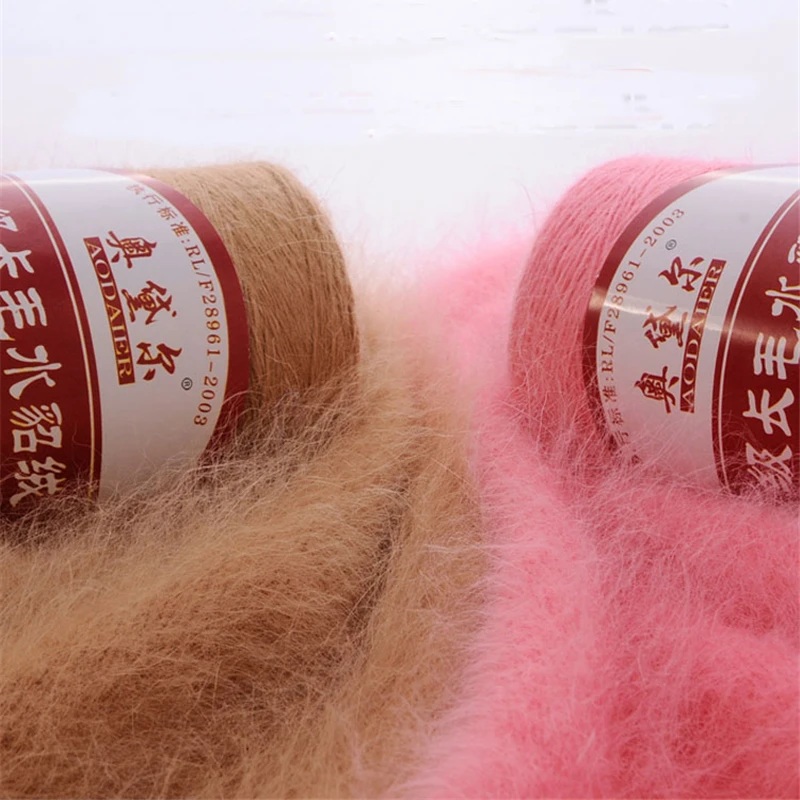 140g/ball Knitting yarn Long wool Mink cashmere line Machine weaving hand-woven medium thickness Mink cashmere wool yarn QW054