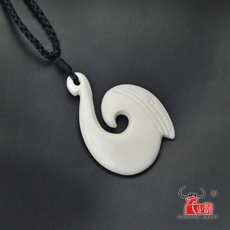 GX090 Hot Sale New Zealand Maori hand-carved Axe bone necklace women Hawaii witha pendant necklaces man' choice of surfing | Украшения
