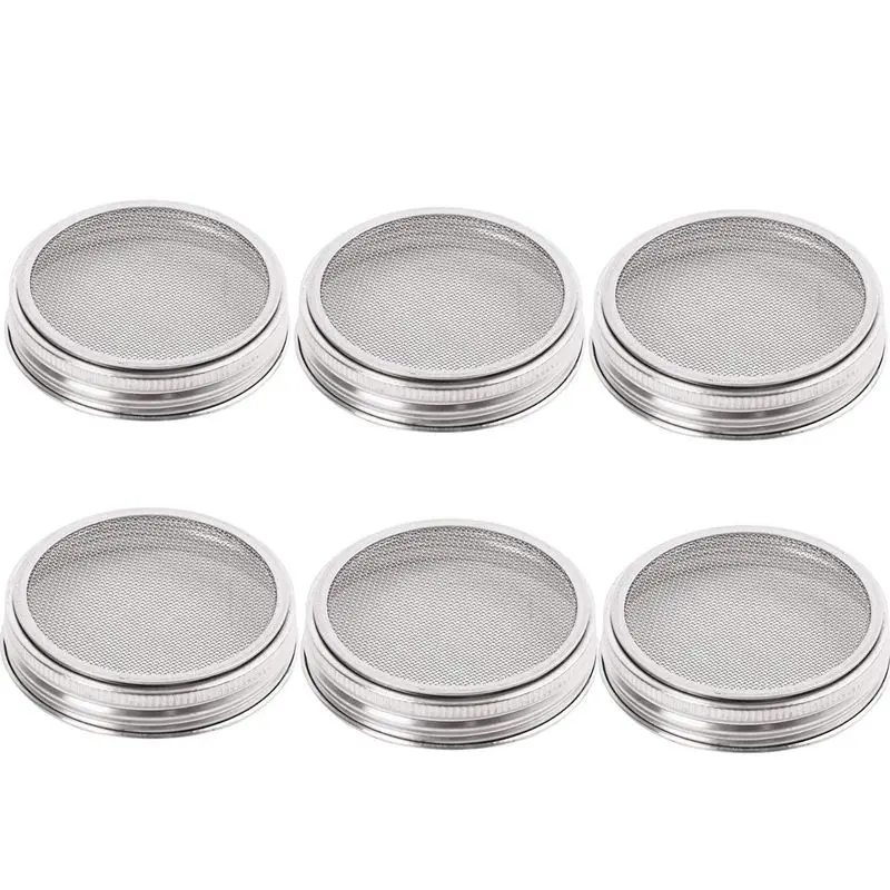 10 Pack Stainless Steel Sprouting Lids Curved Mesh Jar Lid Kit For Wide Mouth Mason Jars Canning Making Org | Дом и сад