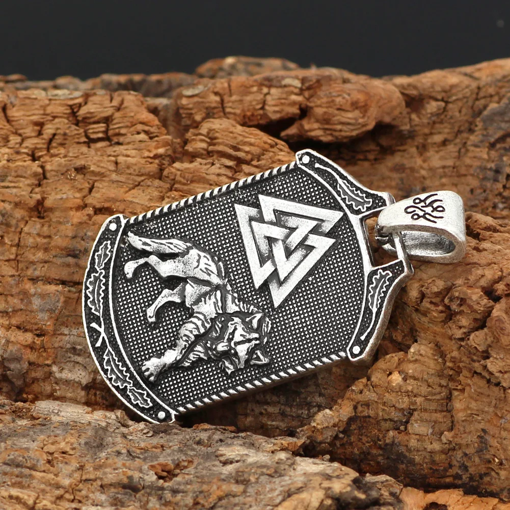 Мужское скандинавский Викинг odin wolf valknut ожерелье с узлом|Ожерелья подвеской| |