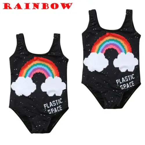 

Toddler Rainbow Bikini Swimwear Kid Baby Girls One piece Swimsuit Rainbow Bikini Summer Children Beachwear Bathing Suuit