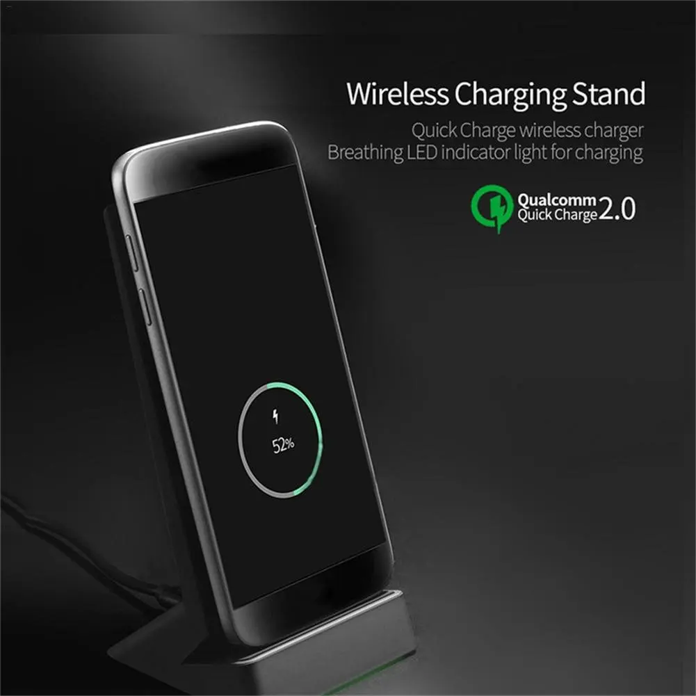 Qi Быстрая зарядка Беспроводная W9 подставка 2 0 5 В/2A 9 В/1.67A для Iphone 8 10 X Samsung S6 S7 S8