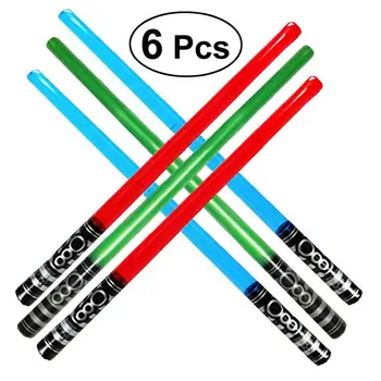 6PCS Inflatable Swords Jumbo Glowing Toys Instruments for Children Party Kids Gift Child Concert Swords Toys random color starfist kingdom s swords