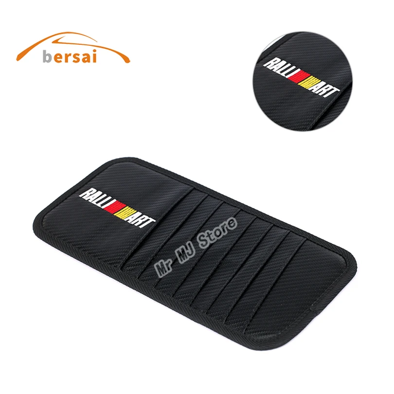 

Carbon fiber Sunshade Storage Bag car Sun visor JDM car styling for RALLIART Mitsubishi Lancer Asx Outlander Pajero accessories