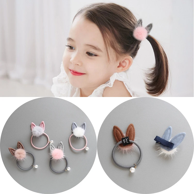 Buy 1PC 5 Colors Long Rabbit Ears Animal Pearl Elastic