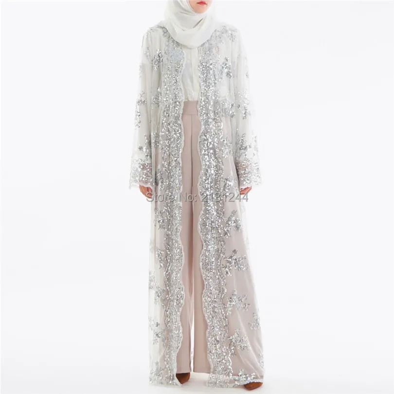 2018 Abaya Dubai Luxury High Class Sequins Muslim Dress Embroidery Lace Ramadan Kaftan Islam