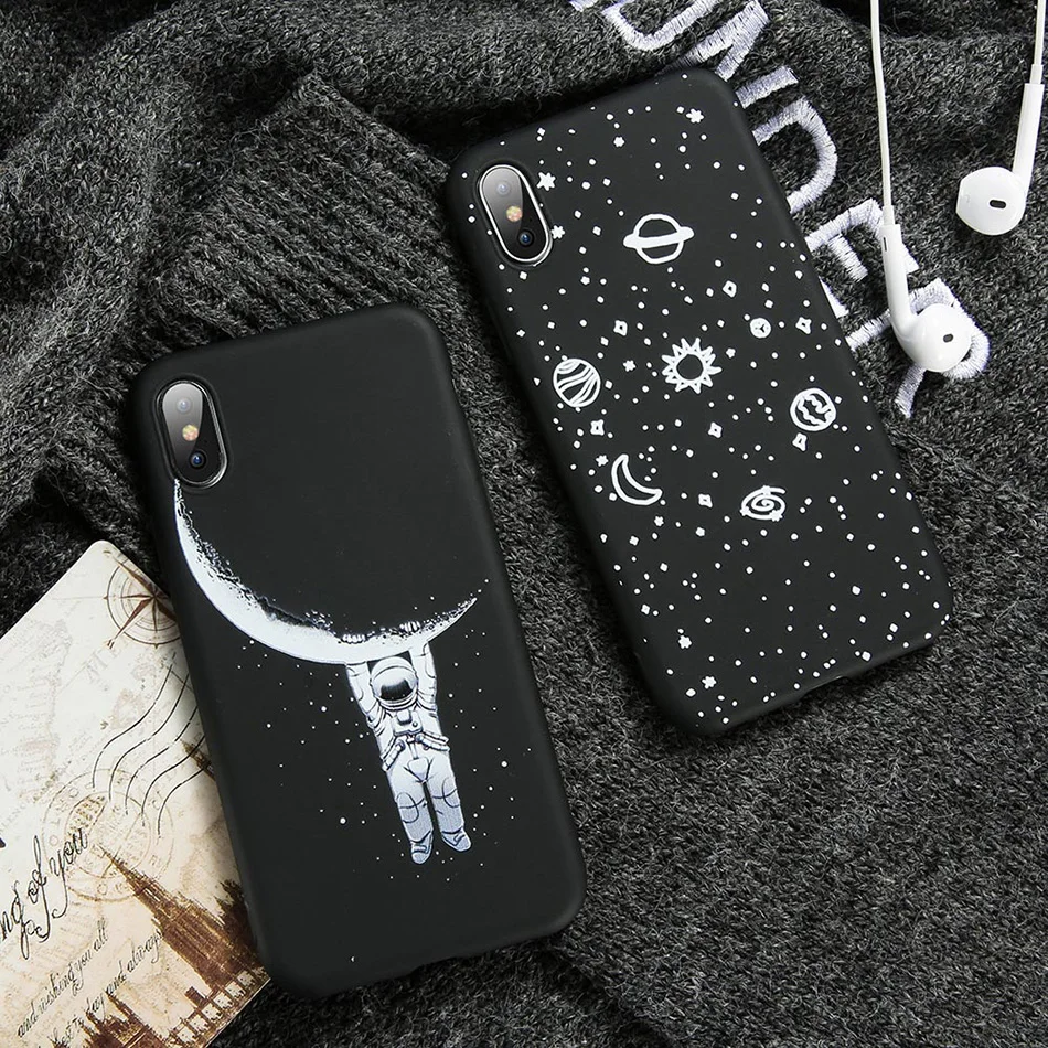 KISSCASE Soft Cute Phone Case For iPhone X XS MAX 7 8 Cover Star Night Cute Cat Cases For iPhone 6 6S 7 8 plus 5 5s SE XR Covers