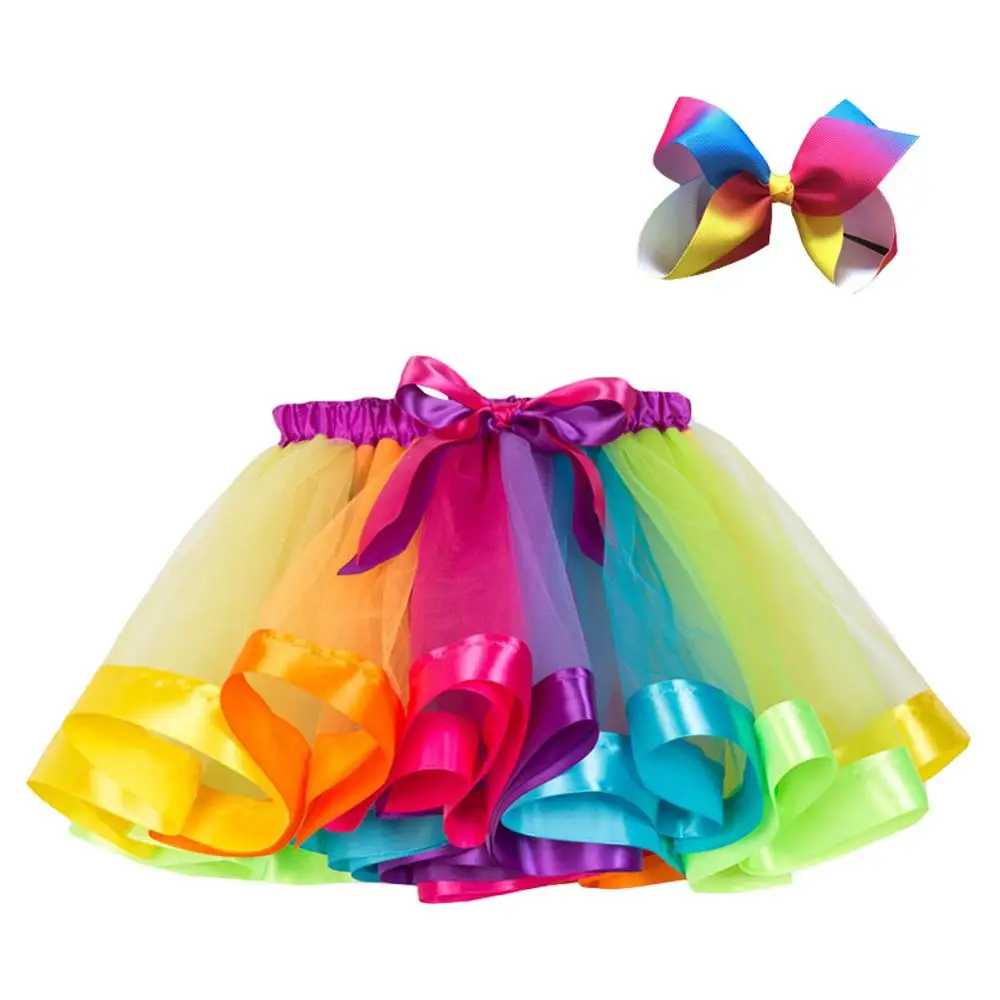 

Tutu Skirt Baby Girl Skirts Princess Mini Party Dance Rainbow Tulle Skirts Girls Clothes Children Mesh Party Skirts