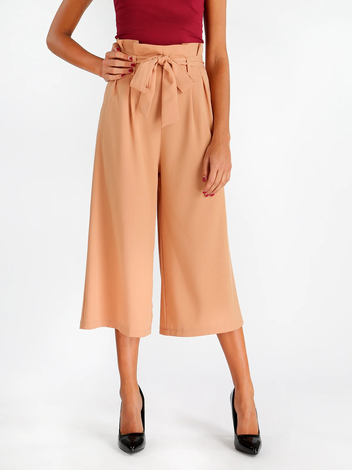 Culotte pants with belt-in Pants & Capris from Women's Clothing on ...