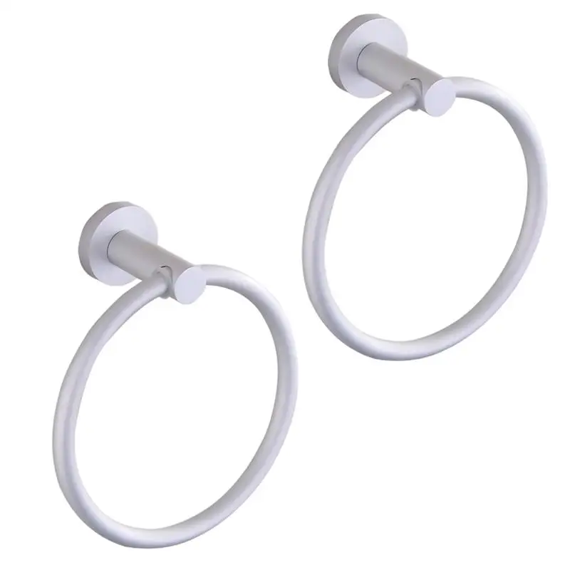 Towel Ring Space Aluminum Wall Mounted Round Hanger Rack Bath Holder for Bathroom Toilet Kitchen Hotels | Дом и сад