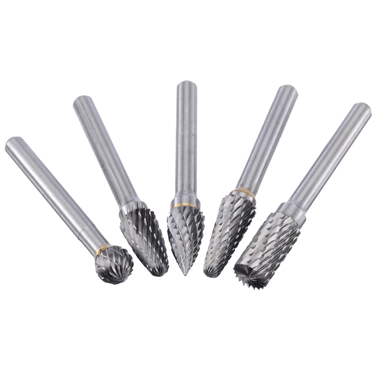 5pcs 1/4" Shank 6x10mm Tungsten Carbide Milling Cutter Rotary Burr