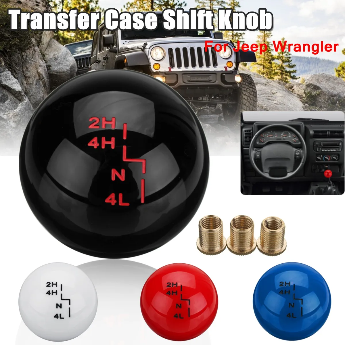 

M8x1.25 M10x1.25 M10x1.5 Car Ball Gear Shift Knob Transfer Case Shift Knob For JEEP for Wrangler YJ TJ JK