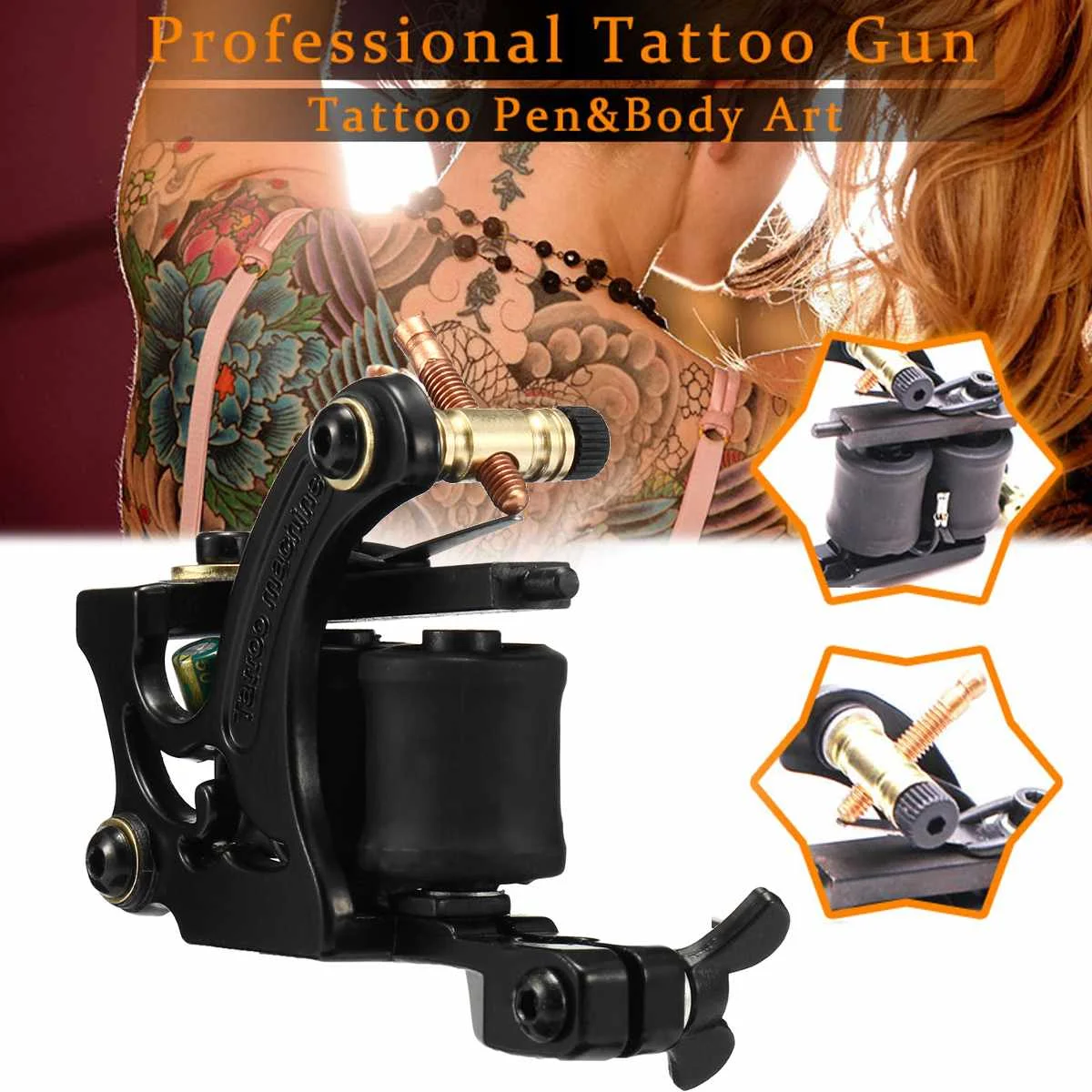 Professional Tattoo Machines Wire Cutting Coils Tattoo Pen Machine Body