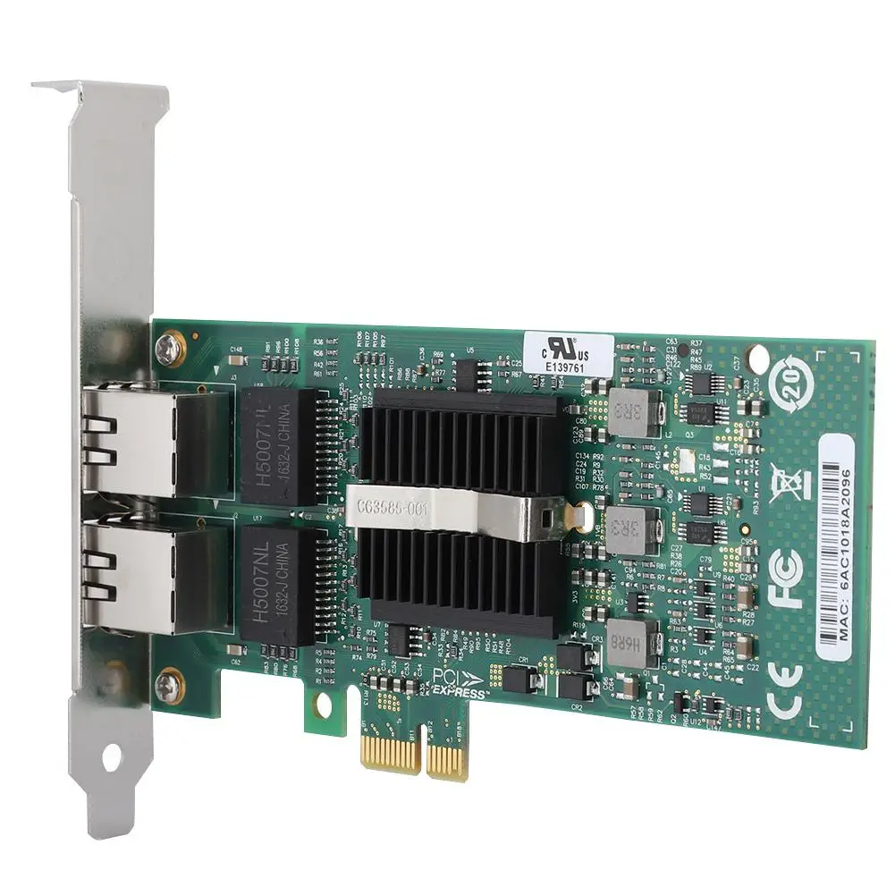 Для Intel 82575EB/GB PCI E Двухпортовая гигабитная LAN Ethernet Сетевая карта Карта|Сетевые
