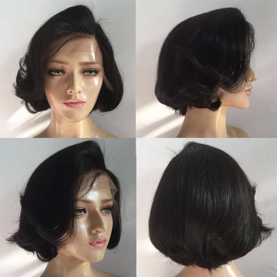  Sunnymay 13x4 Bob Wig 130% Wavy Lace Front Human Hair Wig With Baby Hair Glueless Remy Hair Short L