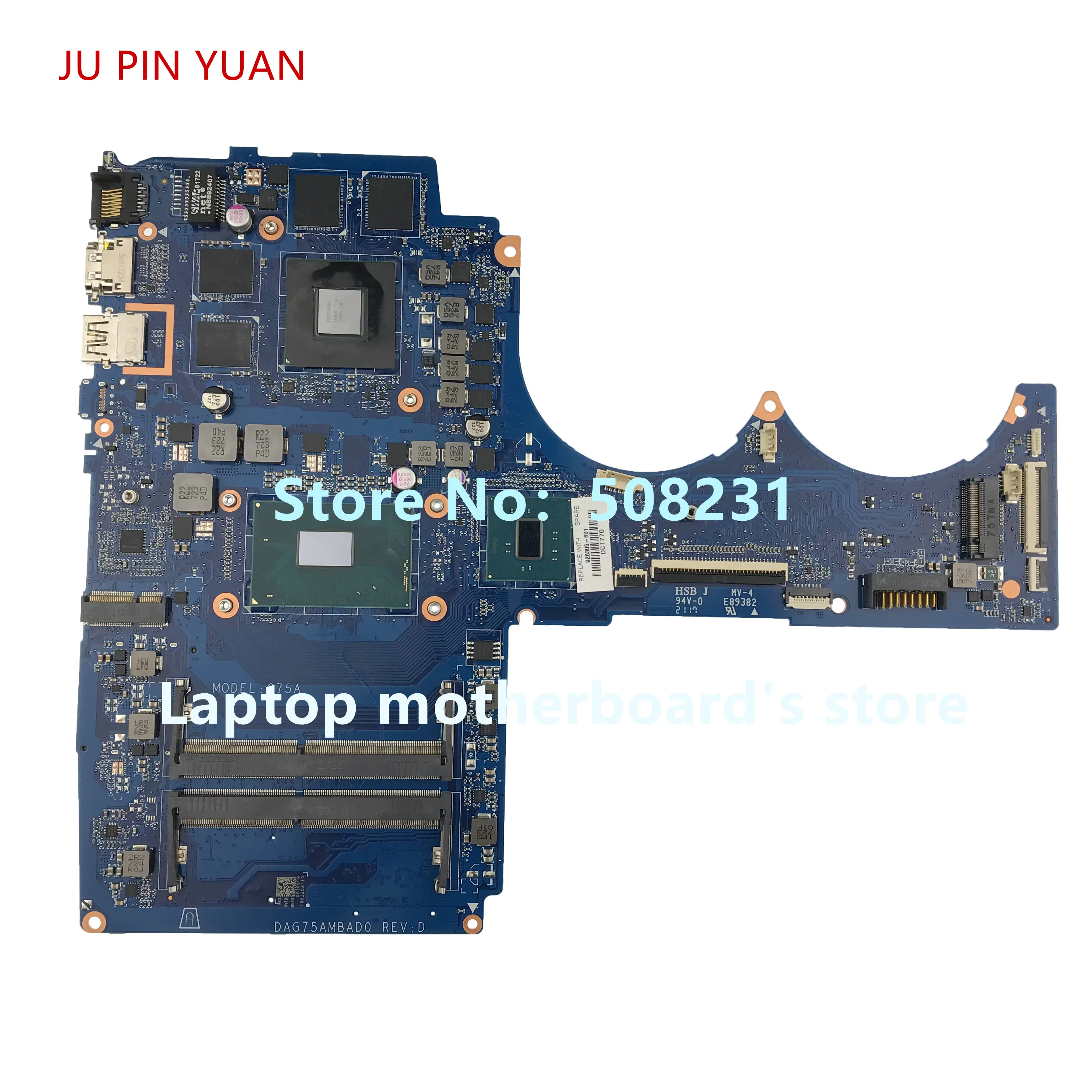 

Материнская плата для ноутбука HP Pavilion 15-CB GTX1050, 926304-601, G75A DAG75AMBAD0, 2 Гб