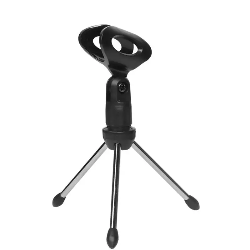 

Alloyseed Mini Portable Table Tops Microphone Tripod Zinc Alloy Mic Stand Bracket Desktop Adjustable Microphones Tripods Holder