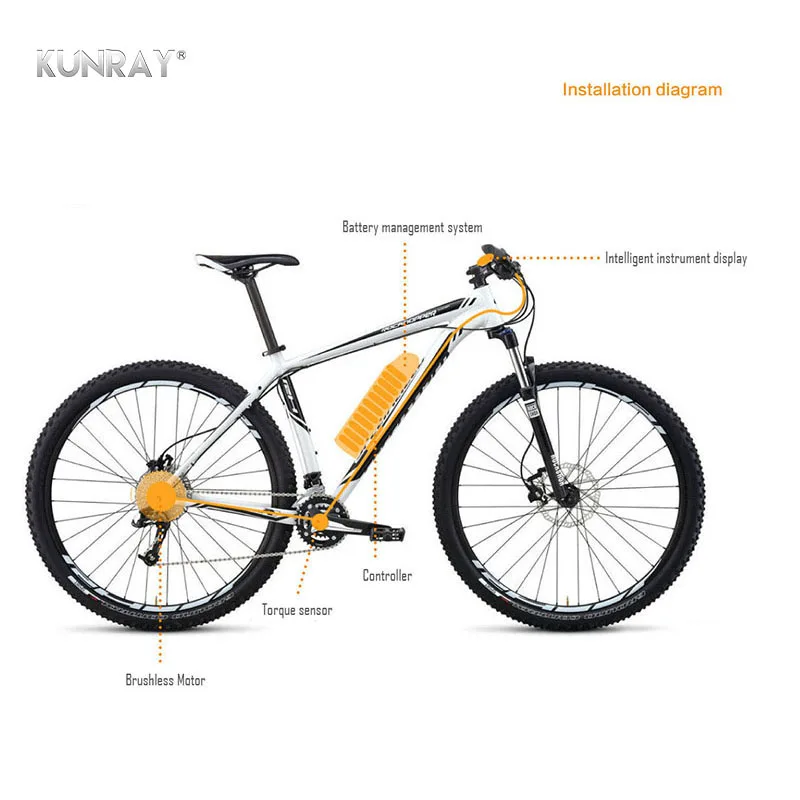 KUNRAY 20 дюймов электрический велосипед комплект BLDC 36 в 250 Вт EBike конверсионный комплект с отключением силового тормоза без аккумулятора комплект Bicicleta Electronica