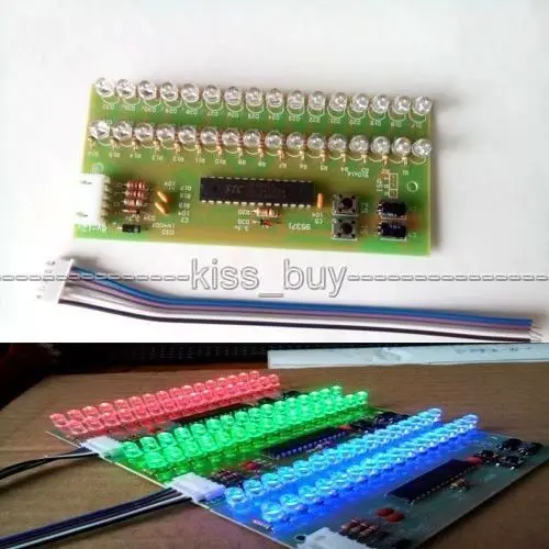 

DYKB Dual Channel MCU Adjustable Display LED VU Meter Level Indicator 16-segment rhythm Analyzer LED 8-12v DC