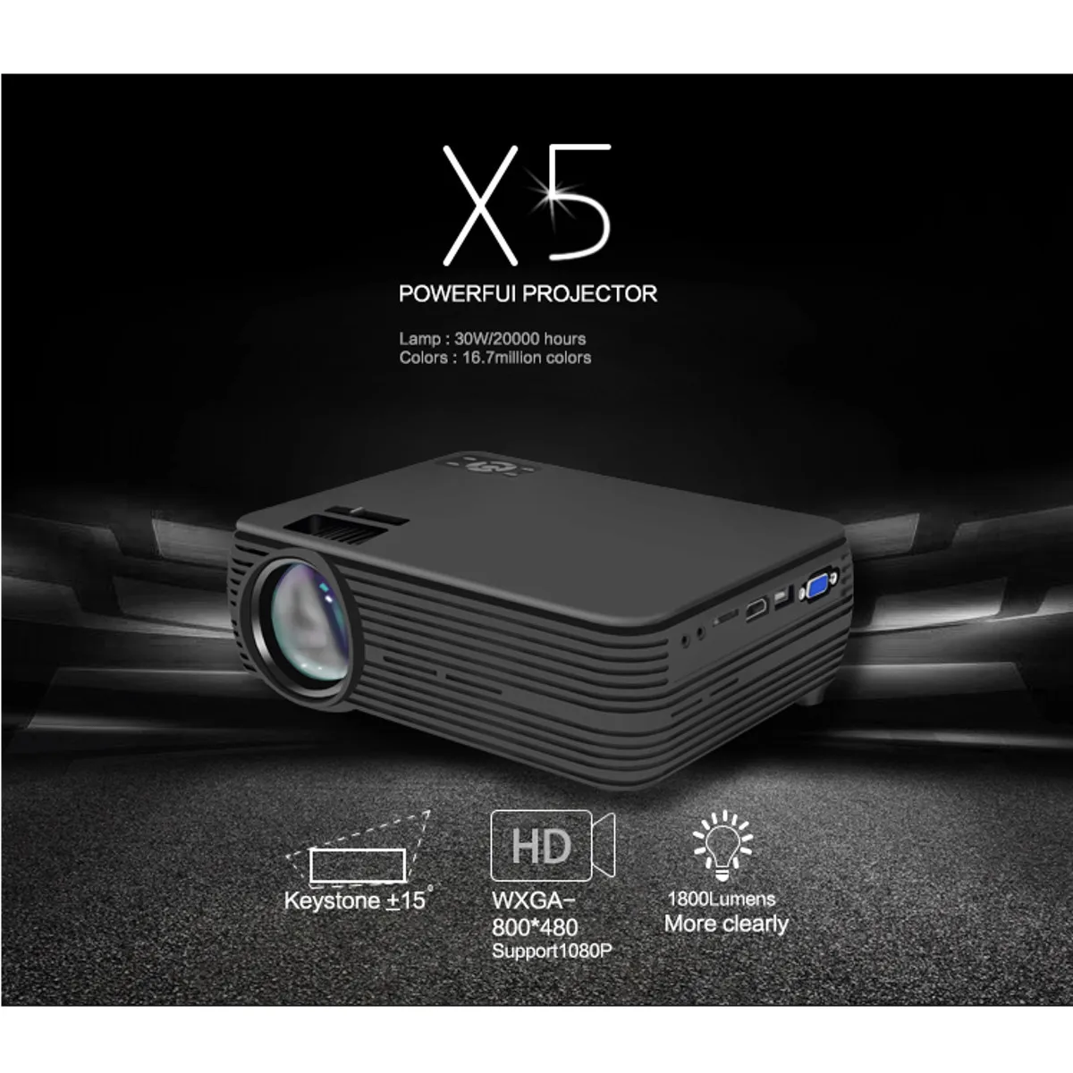 Mini Projector 7000 Lumens 1080P FHD Wifi bluetooth Home Theater Android 6.0 X5 Audio Speaker Home Theater Cinema