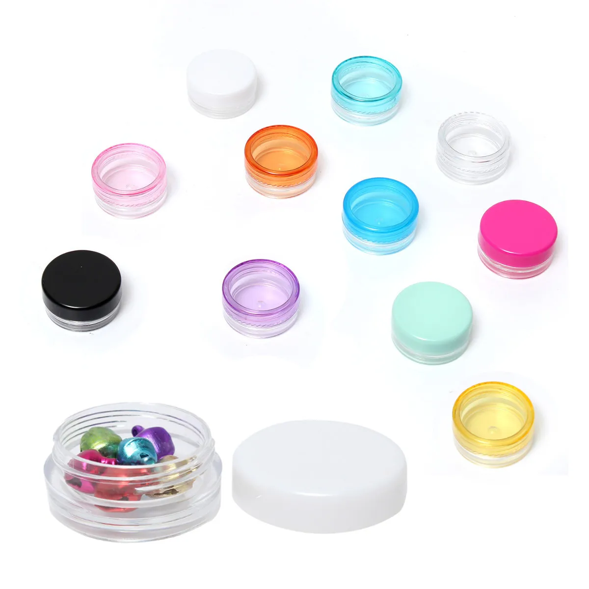 

10Pcs 3g Cosmetics Jar Box Makeup Empty Eye Cream Container Bottle Jar Makeup Plastic Eyeshadow Cosmetics Travel Round Bottle