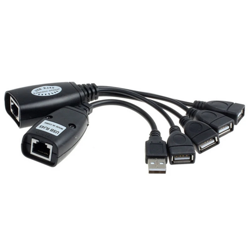 Ethernet RJ45 до 4 USB 2 0 адаптер удлинитель более 150 футов Сетевой удлинитель| |