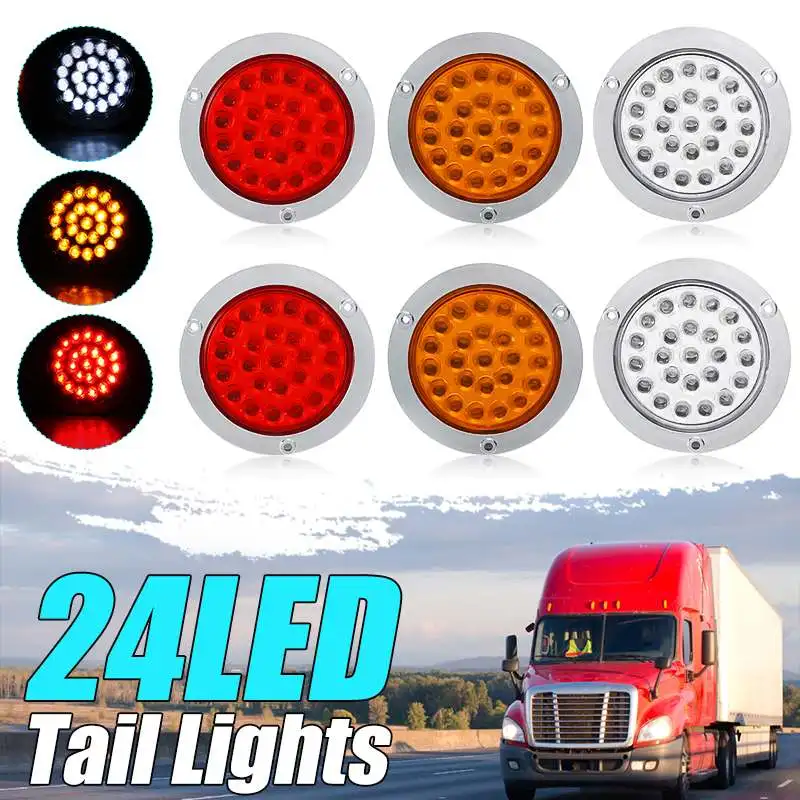 

1PC/2PCS 12V Side Lamp 24 LED Side Lights Tail Light Lamp for Car Trailer Truck Caravan w/Reflector Trailer Tail Light LED Light