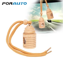 FORAUTO Автомобильная пустая бутылка для парфюма для эфирных масел деревянная подвесная пустая стеклянная бутылка парфюмерная подвеска автомобильный освежитель воздуха
