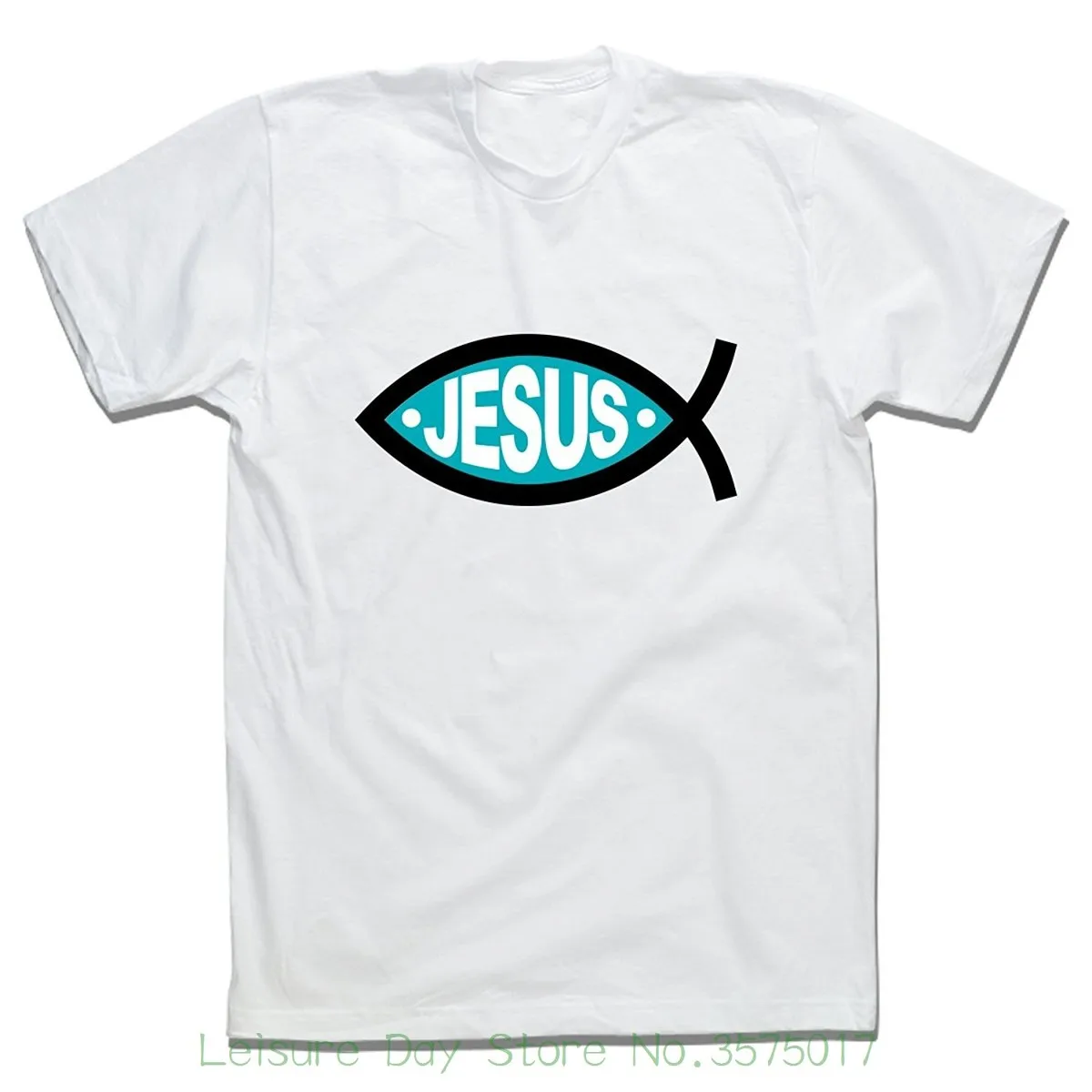 

Tees Men's Clothing Big Size:s-xxl Ichthys Jesus Christ Fish Famous Tee T-shirt T-shirt For Men - 0313