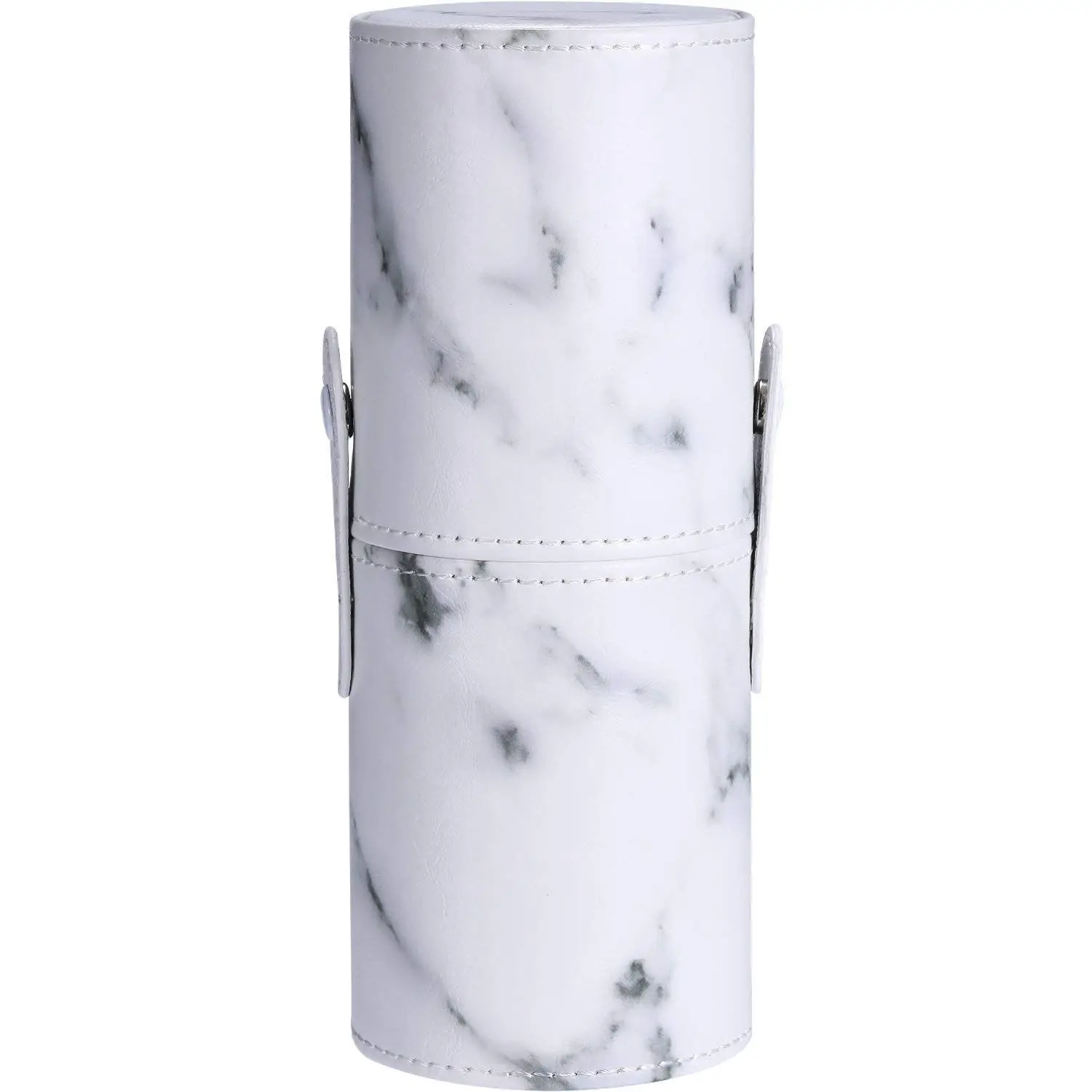 

LJL PU Leather Marble Pattern Portable Makeup Brush Holder Cosmetics Make Up Cup Storage Organizer Case