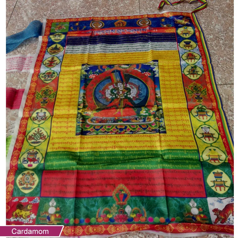 Счастливый Тибетский буддизм Шелковый флаг Настенный декор флаги баннеры аксессуары Будда Молитва флаг декорации ветер лошадь домашний декор