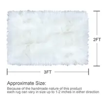 IALJ Топ супер мягкий искусственный мех овчины площадь ворсистый коврик шелковистый плюшевый коврик белый ковер из искусственного меха для спальни прикроватные коврики пол, 2