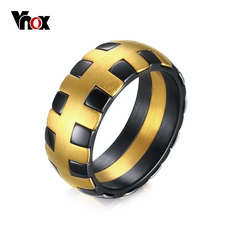 Vnox Fashion Unique Mens Stainless Steel Rings Joint Design for Men