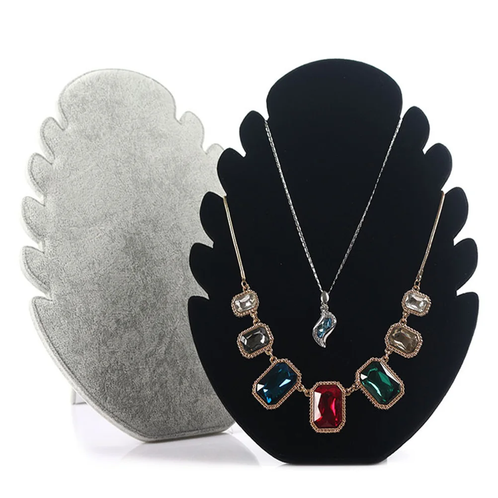 

1 pc Necklace Showing Stand Flame Shape Velvet Pendants Neck Chain Jewelry Holder Display Rack Shelf Organizer for Ladies