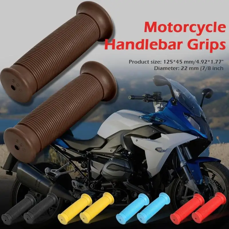 White 1 Pair 22mm 7//8 Motorcycle Handlebar Grips Covers Universal Motorbike Rubber Hand Grips for Most Motorcycles Bikes