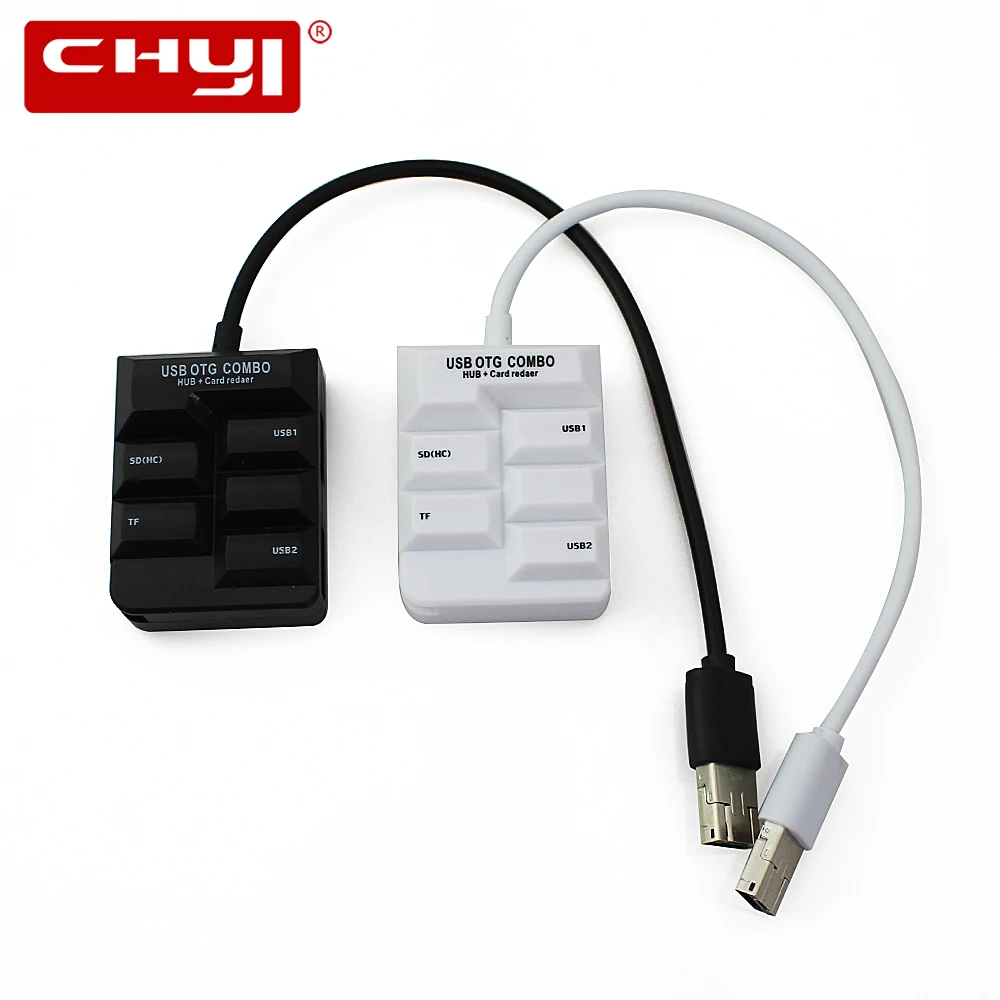 CHYI OTG Mini usb хаб + Micro SD(HC)/устройство для считывания с tf карт многофункциональная