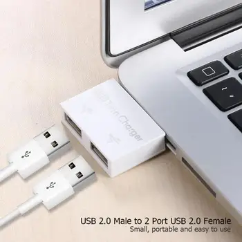 

USB 2.0 Male to Twin Female Charger Dual 2 Port USB DC 5V Charging Splitter Hub Adapter Converter Connector Accessories