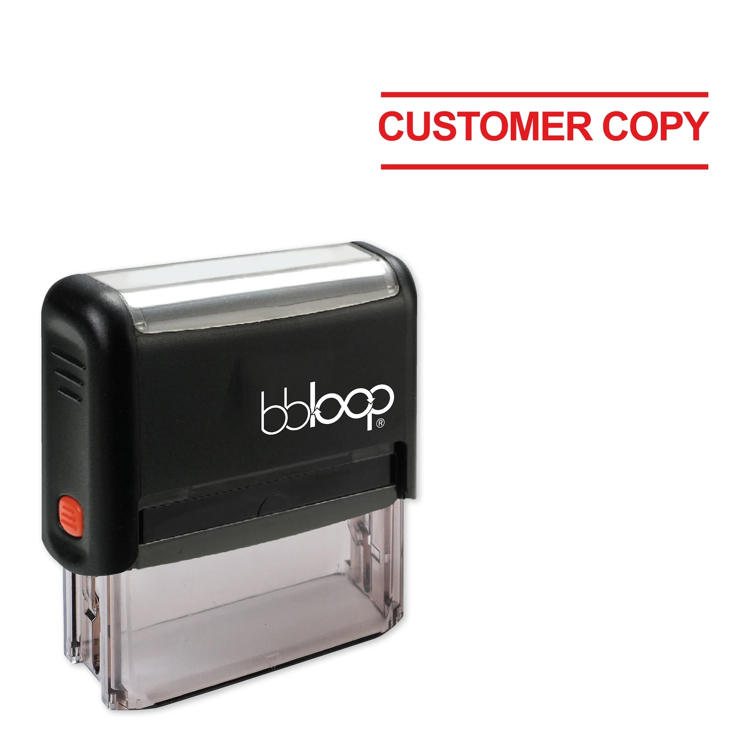 

Bbloop Customer Copy w/text with block space below Style Font and Design Self-Ink