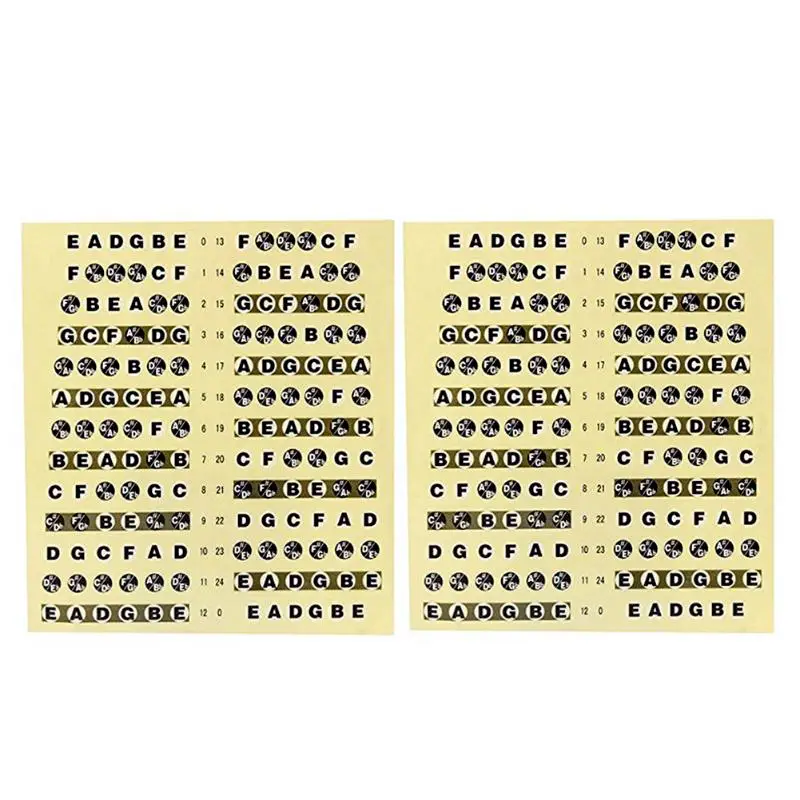 

2pcs Guitar Fretboard Stickers Note Labels Guitar Fret Scale Mark Learning Music Lesson Decals Musical Instrument Guitar for New