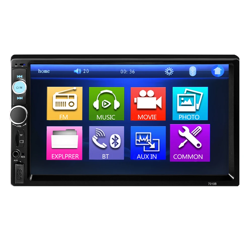 

Clearance 7010B 7 inch Bluetooth TFT Screen Car Audio Stereo MP5 Player 12V Auto Video Support AUX FM USB SD MMC Remote Control