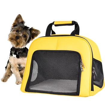 

Pet Handbag Carrier Triangle Pet Transparent Bag Soft Sided PU Leather for Cats Small Dogs Puppy Pet Travel Carrier