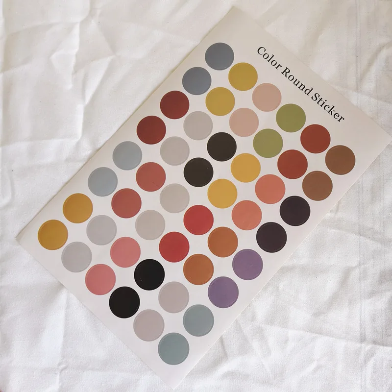 SIXONE 1Pc Colour Circle Point decorative Sticker paper Handbook Card Sticker Photo notebook Sticker school stationery schriften