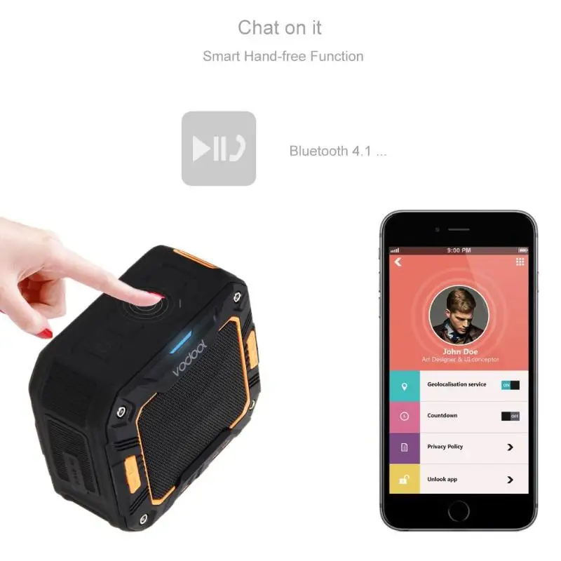 Пылезащитные беспроводные Bluetooth колонки портативная Водонепроницаемая