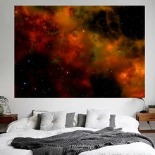 Fiery Red Star Sky Tapestry Space Wonder Nebula Galaxy Astronomy Beauty Scenery Cloth Blanket Décoration