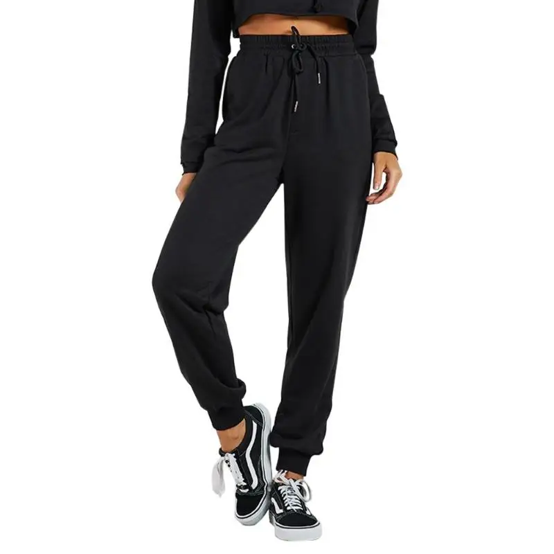 Women Pants Sweatpants Breathable Elastic Waist Slim Fit Sports Casual Fashion Solid Color Drawstring Trousers with Pockets | Женская