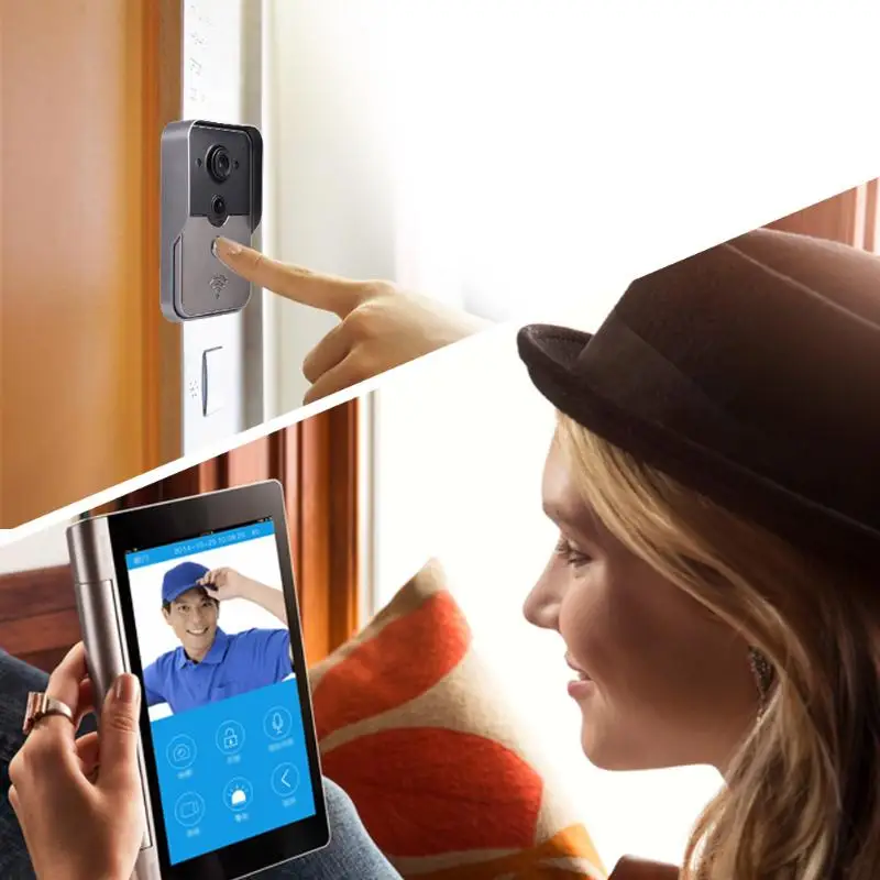 

Smart Wifi Doorbell Intercom Camera Support Video recording by Android Mobile phone IP doorphone PIR Alarm Cameras IP66